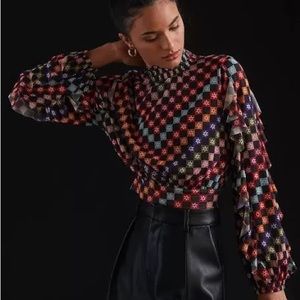 Farm Rio for Anthro Star Mesh Top